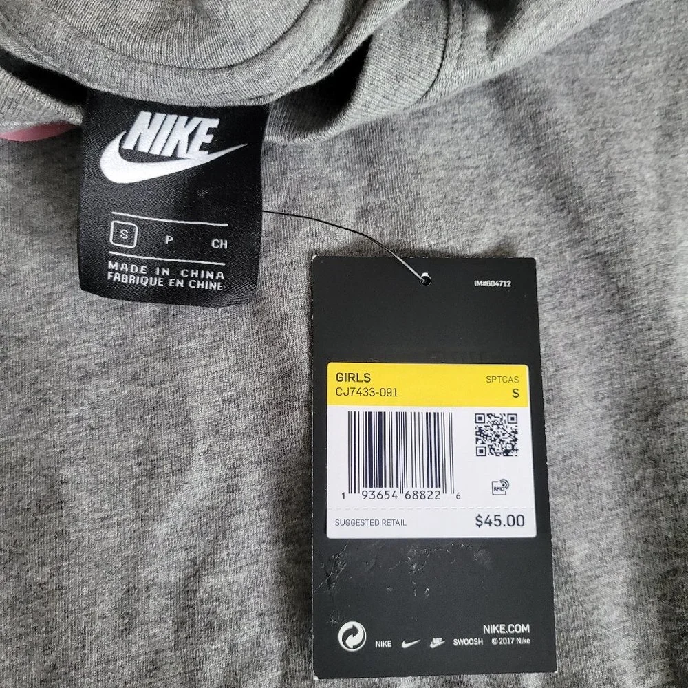 NWT Nike Girls Sweatshirt Dress Size S